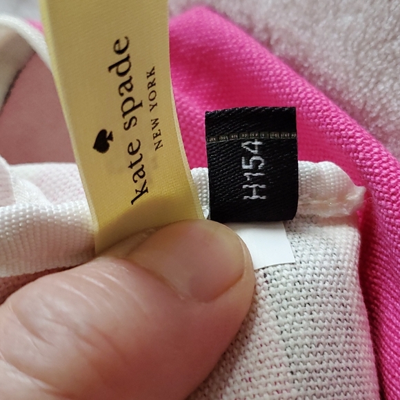 NWT  Kate Spade medium Davie  pink multi stripe cosmetic bag - Picture 6 of 8